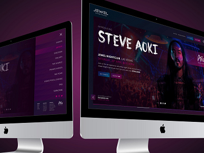 Aria Jewel Nightclub UI Visual aria dark design music nightclub ui user experience user inteface uxui website design