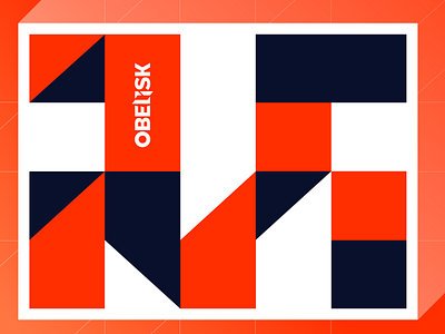 Geometric Pattern agency blocks blue brand brand design branding experiment geometric geometry logo obelisk orange pattern shapes styleguide