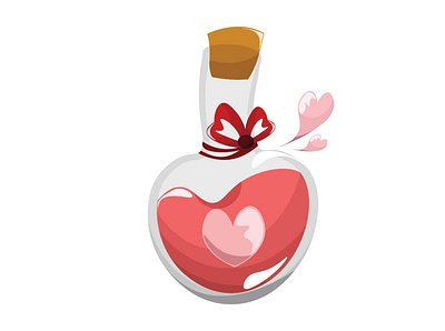 Red Valentine Love Potion graphic design sweet