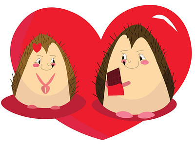 Cute Hedgehog in Love cute graphic design hedgehog sweet