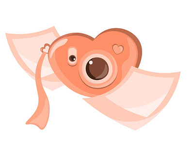 Pink Heart Camera graphic design sweet