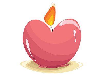 Valentine Love Candle candle cute graphic design sweet