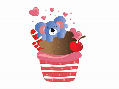 Cute Love Cupcake graphic design sweet