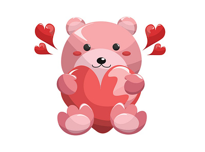 Cute Pink Teddy Bear cute doll graphic design sweet