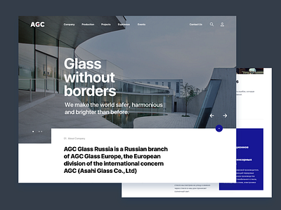 AGC minimal typography ui ux web