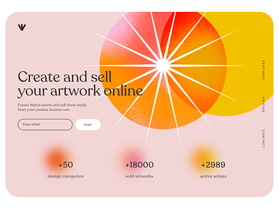 create and sell / landing page colors dailyui graphicdesign landingpage ui uidesign uitrends uiux userexperience uxdesign webdesign