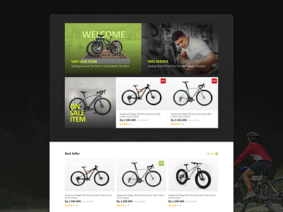 bicycle ecommerce website clean design homepage landing page ui website website