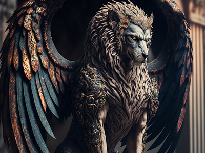 Mystical Lion Guardian design fantasy graphic design illustration