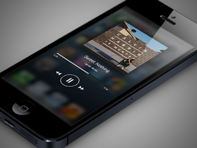 iOS music player widget app concept ios ios 6 minimalistic music player widget