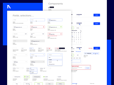 Strafos - UI kit admin app calendar checkbox colours design fields filters input kit select toast ui ui kit user interface ux website