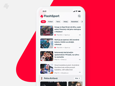 FlashSport - sports news app app colours dark mode news news app newsfeed sport sport news ui user interface ux