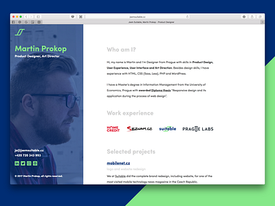 Jsem Suitable (personal website) personal website portfolio product designer ui ux