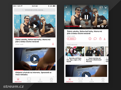 Stream.cz - new app concept app concept ios stream streaming service video