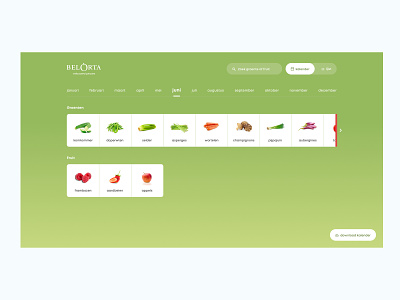 BelOrta - Seizoenskalender design fruit layout ui ux vegetables web webdesign website