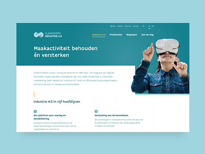 Vlaanderen Industrie 4.0 art direction design flanders footer header landing layout minimal page technology typography ui ui ux design ux web web design webdesign website