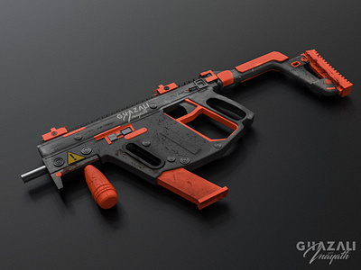 3D- sci fiI-gun 3d animation branding design gun gun control hot scifi space