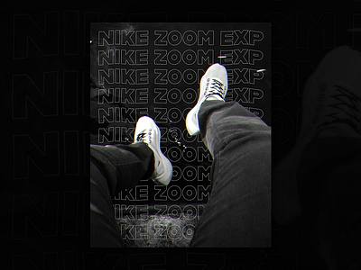 Nike Zoom EXP Poster blackwhite grey nike photo photography poster sneaker typo typography water