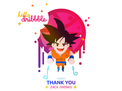 Hello Dribbble dragonball super fist show goku illustration illustrator photoshop