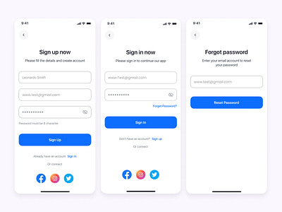 Login and Signup Screen Designs