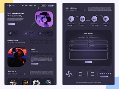 Landing page design for VR Services Company app design branding design landing page design ui ux ux design vr landing page