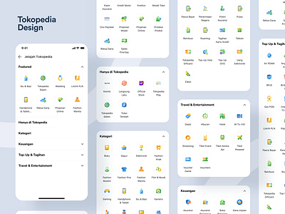 Jelajah Tokopedia apps category icons category page design directory e commerce exploration illustration ios iphone x landing page marketplace mobile ui ux