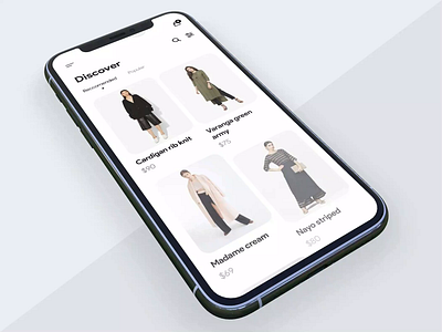 Fashion E-commerce apps clean design discover e commerce exploration fashion fashion app interaction ios iphone x landing page mobile mockup prototype store ui ux
