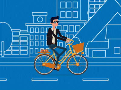 Bicycle 2d ae after animation characters effects flat gif graphics illustration loop motion
