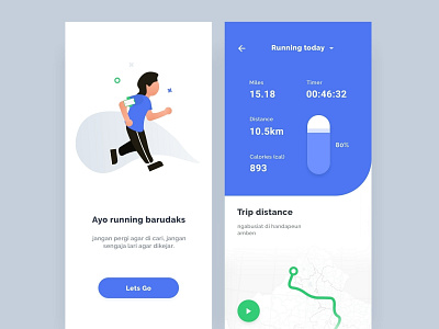 Star Running Apps fitnes healt illustration mobile app running sport ui ui ux