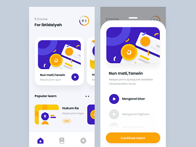 Learn to tajwid App - #Exploration android app app design cards clean course education exploration illustration ios learning app mobile app student app typography ui ux