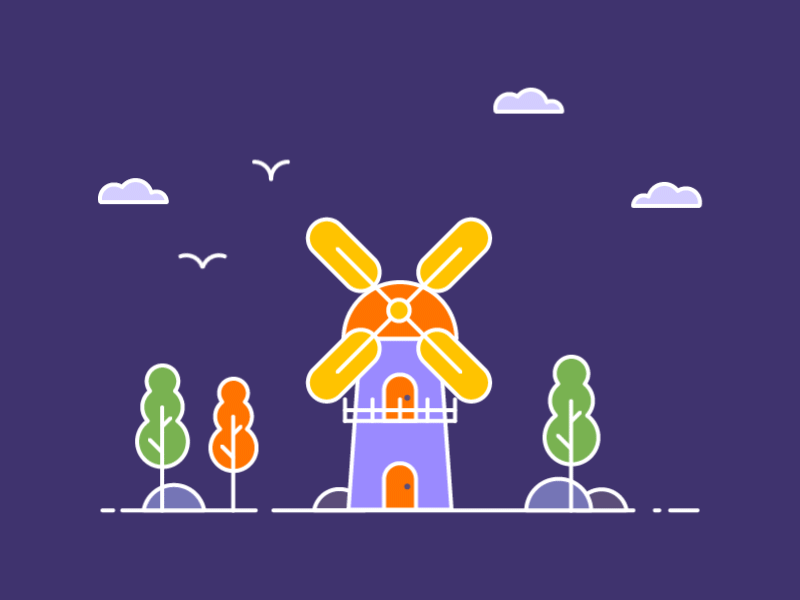 Windmill 😛 animation design illustration webdesign