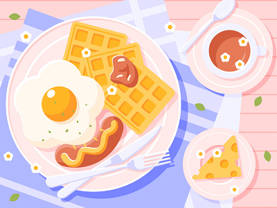 Breakfast branding design illustration poster webdesign