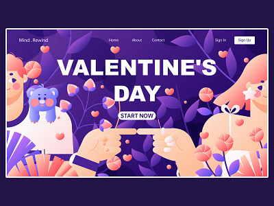 valentine's day design illustration ui ux webdesign