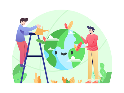 Conservation Illustration conservation earth ecology energy environment environmental global illustration nature planet vector