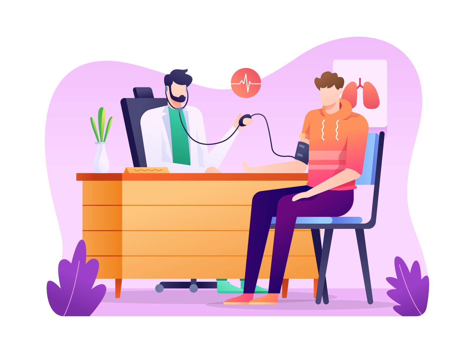 Medical Checkup Illustration by on Dribbble