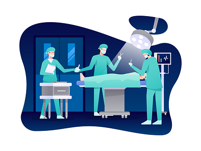 Surgery Process Illustration doctor hospital illustration medicine patient specialist surgeon surgery therapy treatment