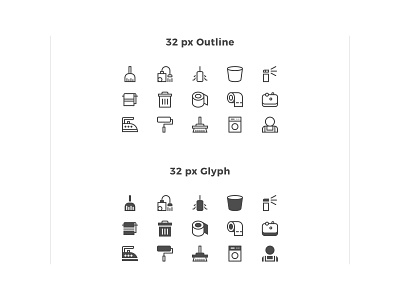 Cleaning & Maintenance Icon Set