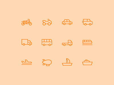 Transportation Icon Set