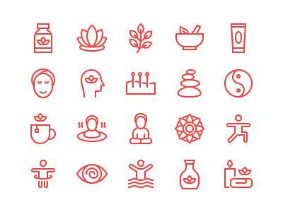 Therapy Icon Set acupuncture beauty icon icon set icons meditation patient relax spa therapy yoga
