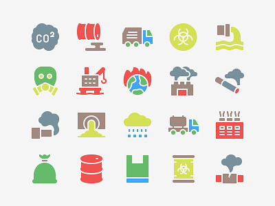 Pollution Icon Set conservation ecology environment factory icon icon set icons industry pollution waste