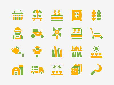 Gardening Icon Set agriculture farm farmer gardening harvest icon icons iconset landscape plantation