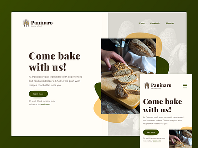 Baking Course Pesponsive Website - Concept bread green mobile responsive ux ui web