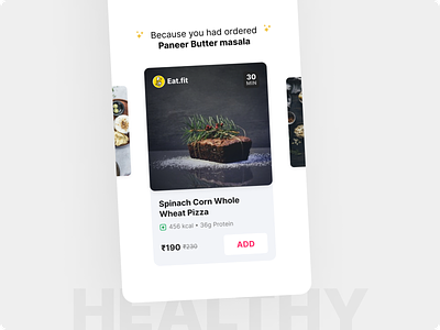 Food Recommendations app cards design ui ux