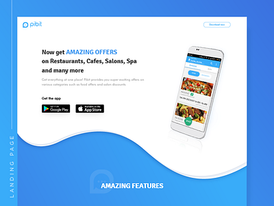 Pibit | Landing Page app clean design landing page simple ui ux web website