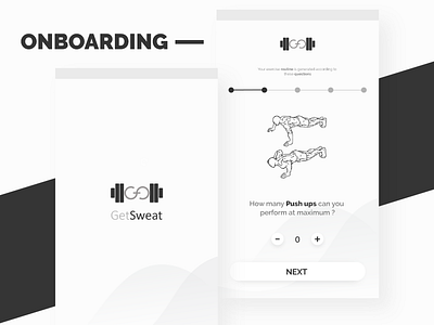 Get_Sweat | Gym Training App | Onboarding app design gym onboarding splash screen training ui ux