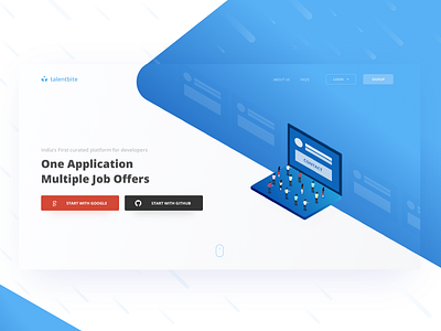 Talentbite Landing Page clean design isometeric landing page ui ux web website