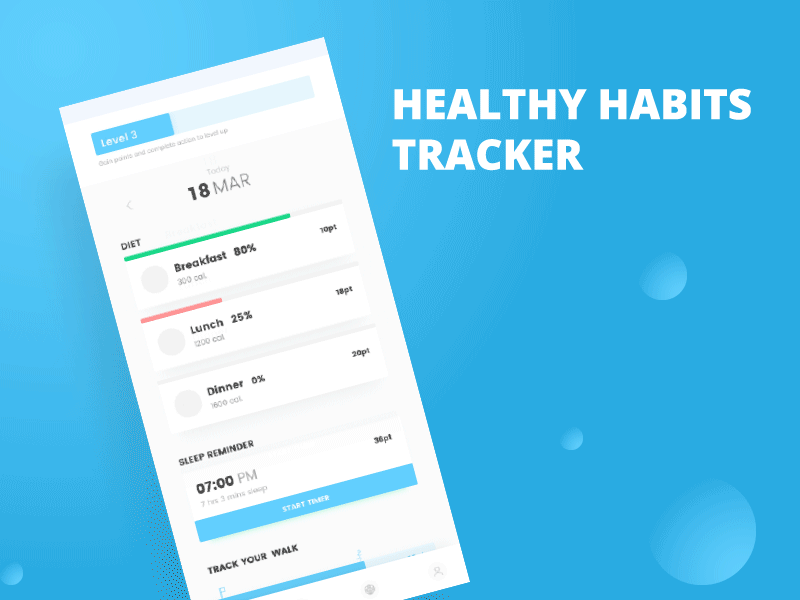 Health Tracker App android animation design mobie ui ux wireframes