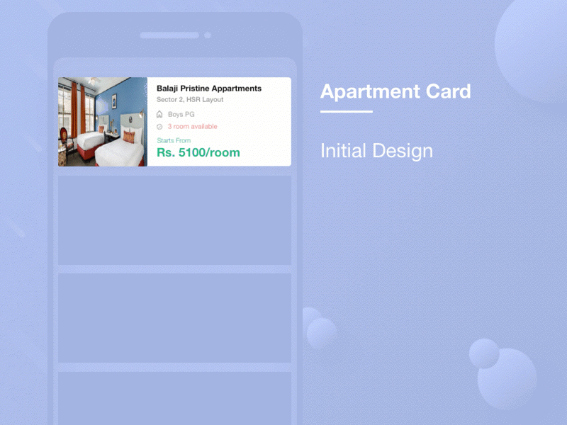 Apartment Card | Data Driven Design apartment card data design room ui ux