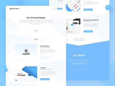 Personal Website design kunal personal portfolio satpal ui ux website