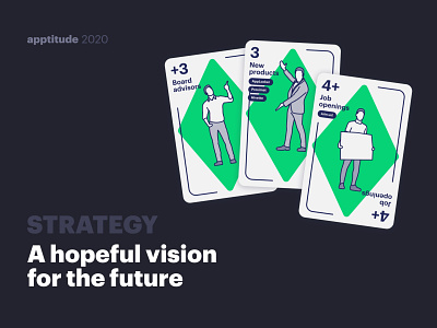 Strategy - Retrospective 2020 Apptitude 2020 cards dimensions.com people illustration retrospective strategy