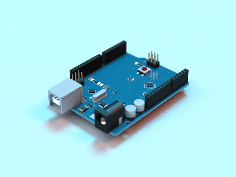 Electronic cards - Arduino UNO 3d arduino board c4d electronic card gif microcontroller pcb uno